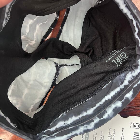 NWT Athleta Girl XS/6 Cannonball Swim Shorts Black White Tie Dye Beach Modest - Picture 4 of 7